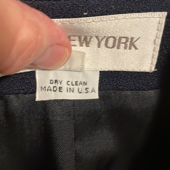 Vintage Jones New York Women’s Wool Navy Blue One Button Blazer Jacket Size 6 - Picture 6 of 8